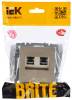 Розетка телефонная RJ11+Ethernet RJ45 IEK Brite BR-KT20-O-1-K37 шампань фото 4