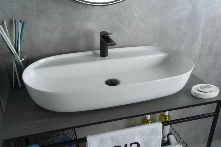 Раковина Gid Lago N9347 51190 белая, 81x41x14