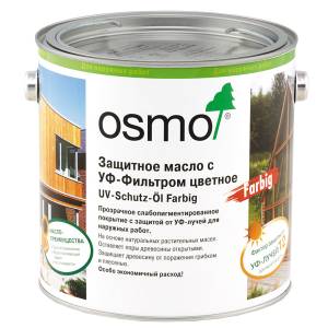 Защитное масло с УФ-фильтром цветное (с биоцидами) Osmo UV-Schutz-Öl Farbig 432 дуб светлый 2.5 л