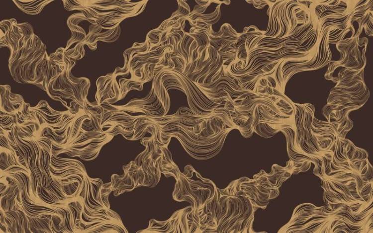 3D Фотообои Artegrafico «Переплет из золотых линий в бордовых тонах» LST-008 песок