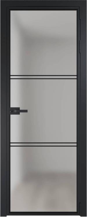 Межкомнатная дверь Profil Doors 3 AX цвет профиля Черный, стекло безопасное 6 мм матовое 600x2000