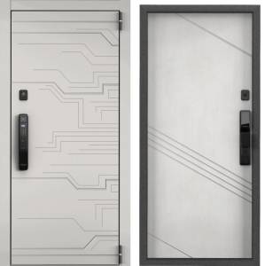 Входная стальная дверь Torex CYBER PRO PP 1500087 ПВХ Бьянко/ПВХ Бетон известковый 2050x880