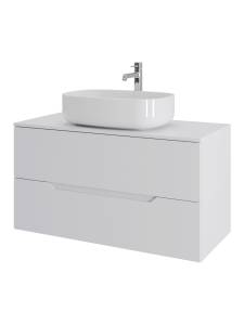 Тумба с раковиной Orange Line Li-100TuwMDF+B07-540W белая матовая, 100 см