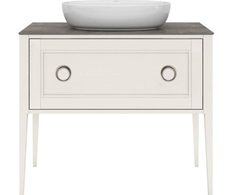 Тумба под раковину Kerama Marazzi Plaza Classic NEO PL.CN.100.1+1\WHT.M напольная 1+1 ящик 100, белая матовая