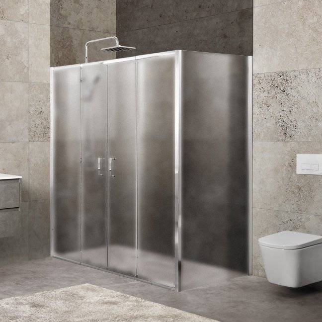 Душевой уголок BelBagno Unique AH-21-150/180-90-P-Cr стекло punto