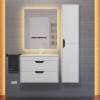 Тумба с раковиной Uperwood Modul 3930205581 подвесная, матовая, белая, графит, 65 см фото 11
