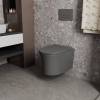 Унитаз подвесной Point Вега PN41711GM безободковый, сиденье микролифт, серый матовый фото 5