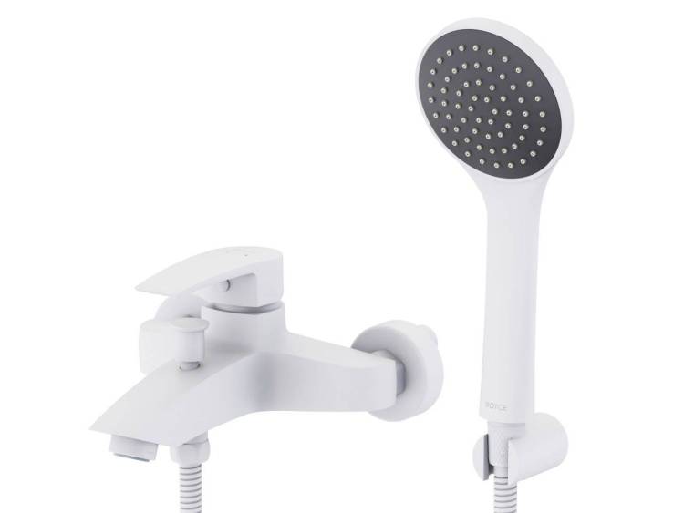 Смеситель для ванны с душем Royce Pro RCM-120503WH с коротким изливом, белый