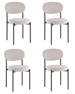Набор из 4 стульев Stool Group Бриф SN AV 477-C81-7016-K светло-серый каркас антрацитовый муар