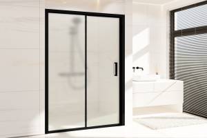 Душевая дверь в нишу Royal Bath Accord RB165HS-C-BL профиль черный, стекло матовое, 165x200