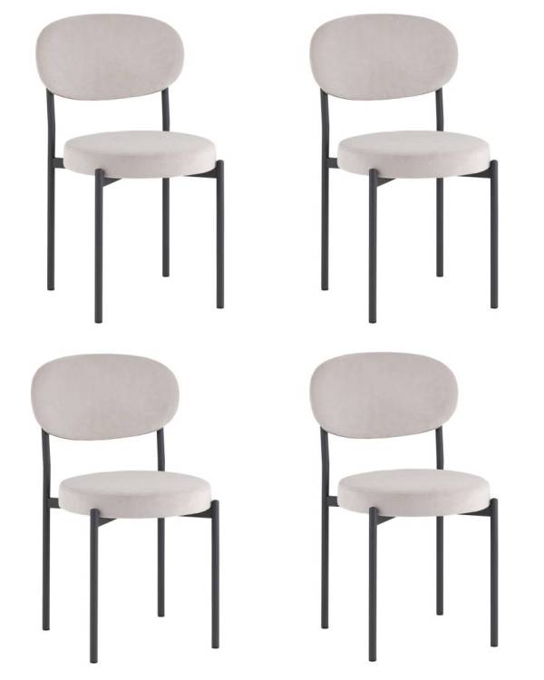 Набор из 4 стульев Stool Group Бриф SN AV 477-C81-7016-K светло-серый каркас антрацитовый муар