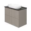Тумба с раковиной La Fenice Terra Twin Cappuccino NFNC-01-TER-C-80-2-3-M-GB бежевая матовая, 80 см