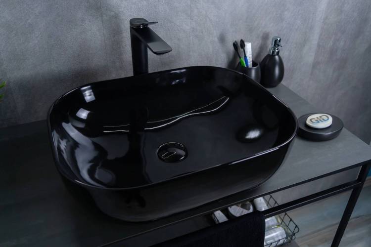 Раковина Gid Geométrico BL1302 53347 черная глянцевая, 50x40x14