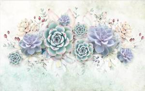 3D Фотообои Artegrafico «Свежесть каменных роз» FANT-029 акварель