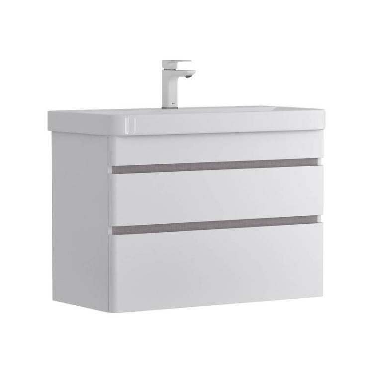 Тумба с раковиной Equil Soldi 80 подвесная, белый софт