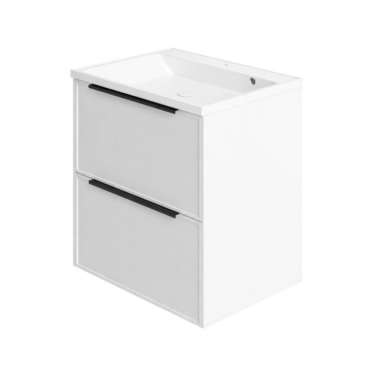 Тумба с раковиной La Fenice Simpla Twin Bianco NFNC-01-SIM-B-100-2-3-100 белая матовая, 100 см