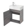Тумба с раковиной Belbagno Kraft Mini KRAFT MINI-500/260-1A-SO-CG-L 45x25x49 Cemento Grigio подвесная с распашной дверцей, левосторонняя фото 3