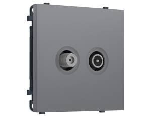 Комплект механизма TV розетки оконечной+SAT Ambrella Volt Sigma MS873310 платиново-серый мягкое касание