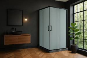 Душевой уголок Royal Bath HPD RB110HPD-C-BL профиль черный, стекло матовое, 110x110x200