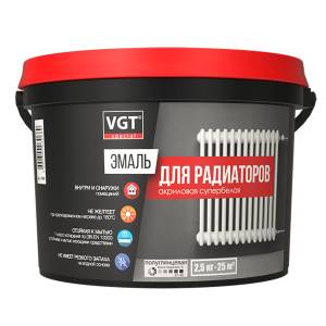 Эмаль для радиаторов VGT ВД-АК-1179 полуглянцевая супербелая 10 кг