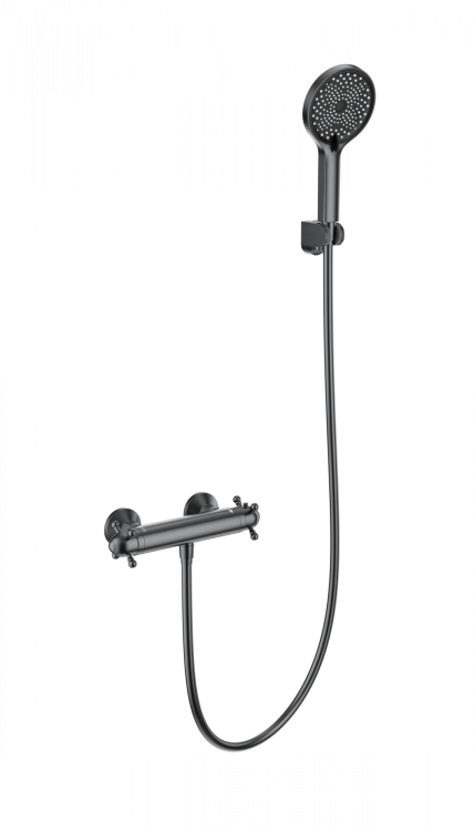 Смеситель для душа Wonzon & Woghand WW-B2048-A-BGG с термостатом, темный графит