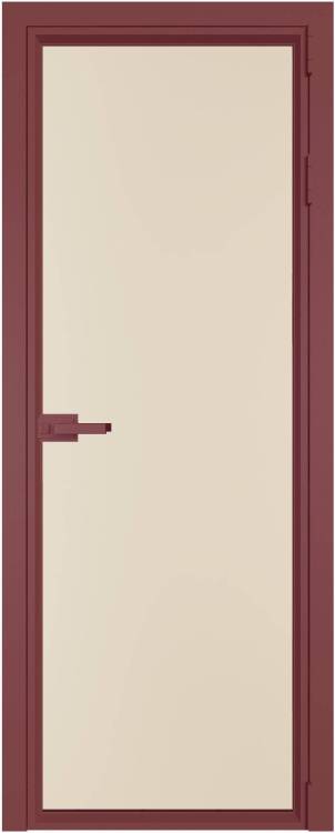 Межкомнатная дверь Profil Doors 1 AV цвет профиля Красный антрацит, стекло безопасное 6 мм монохром жемчуг 800x2000