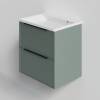 Тумба с раковиной La Fenice Simpla Twin Grigio NFNC-01-SIM-G-60-2-3-60 серо-зеленая матовая, 60 см