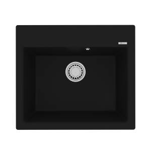 Кухонная мойка Lemark HANKA 570 9910013 врезная прямоугольная из кварцгранита антрацит