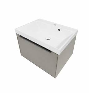 Тумба с раковиной La Fenice Simpla Cappuccino NFNC-01-SIM-C-60-3-60 бежевая матовая, 60 см