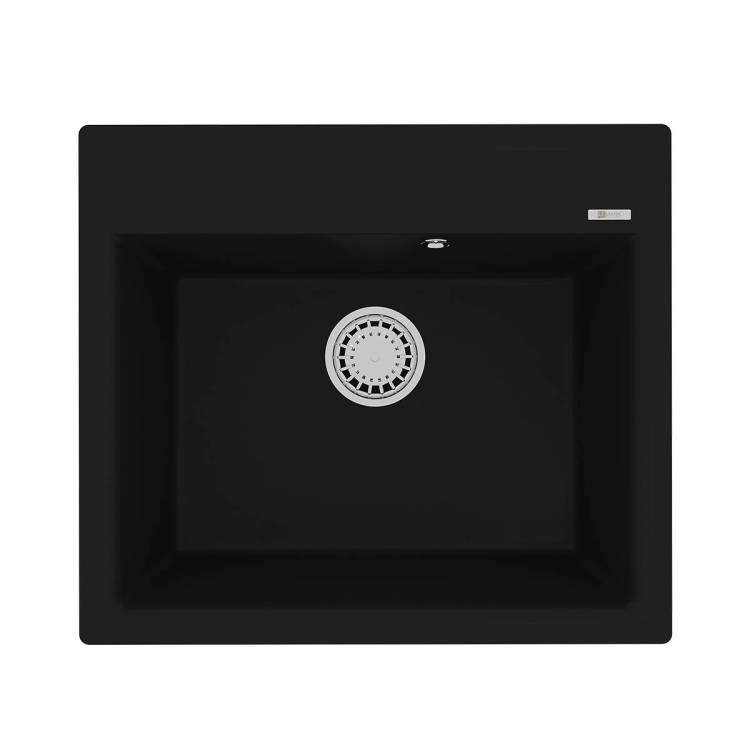 Кухонная мойка Lemark HANKA 570 9910013 врезная прямоугольная из кварцгранита антрацит