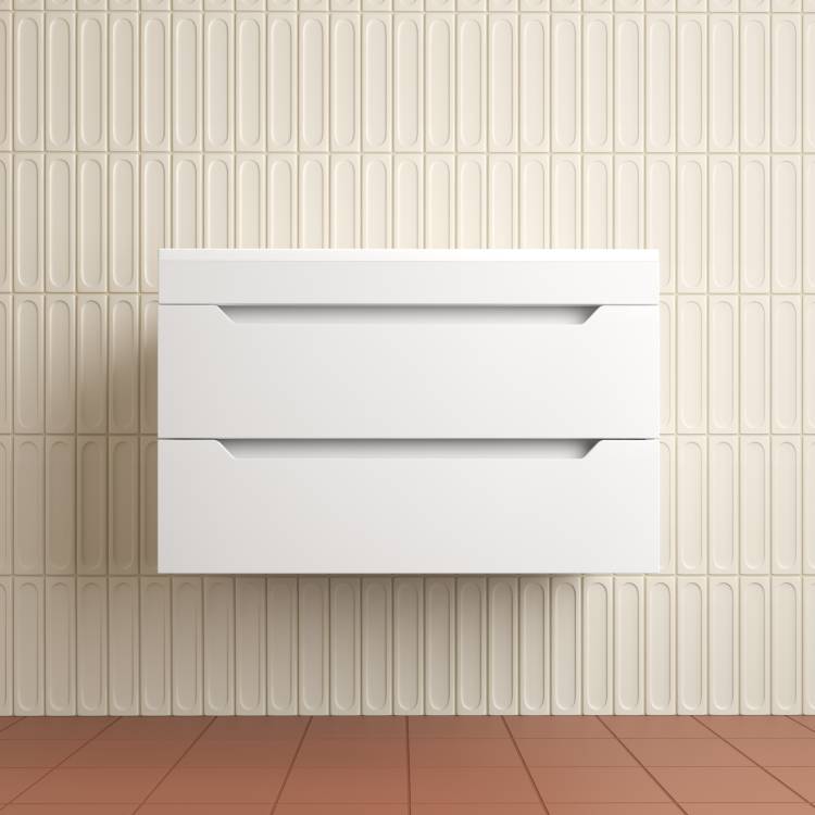 Тумба с раковиной Style Line Остин подвесная, белая, раковина антрацит, 55x80x45