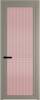Межкомнатная дверь Profil Doors 1 AGP цвет профиля Никель матовый, стекло безопасное 6 мм мору розовое 700x2000