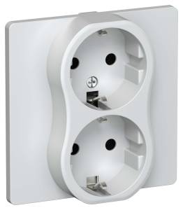 Розетка 2-местная с заземлением IEK Flite FI-R21C-16-1-K36 жемчуг