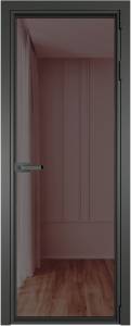Межкомнатная дверь Profil Doors 1 AV цвет профиля Серая ночь, стекло безопасное 6 мм золотистая бронза 600x2000