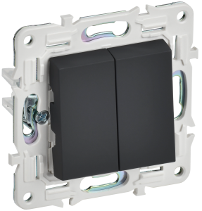 Выключатель 2-клавишный проходной IEK Skandy SK-V22-0-10-K53 графит