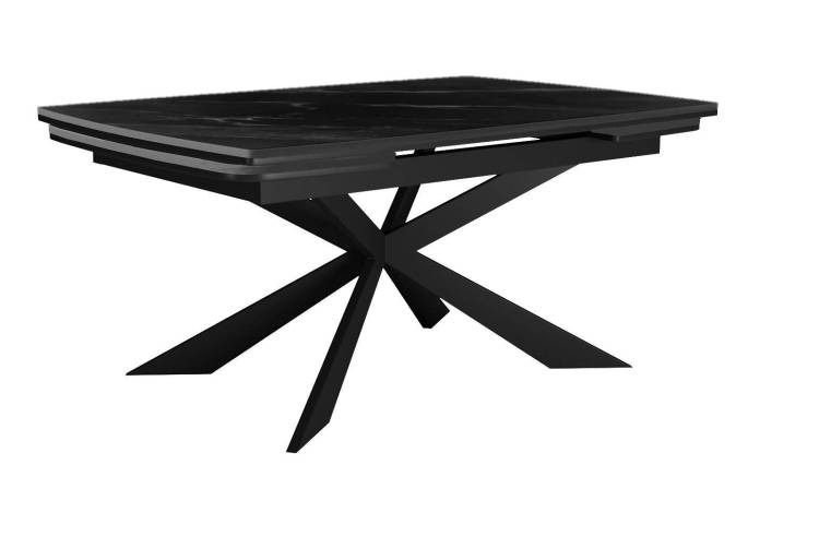 Стол Дик DikLine KM160 00-00071868 керамика черная/опоры черные 160(240)x90x76