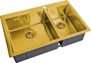 Мойка кухонная ZorG Steel Hammer SH 78-2-51-L BRONZE бронза