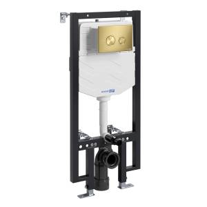 Система инсталляции для унитазов Wasserkraft Vils 56TLT.010.ME.MG01 клавиша золото матовое
