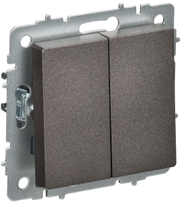 Выключатель 2-клавишный перекрестный IEK Brite BR-V23-0-10-K45 темная бронза