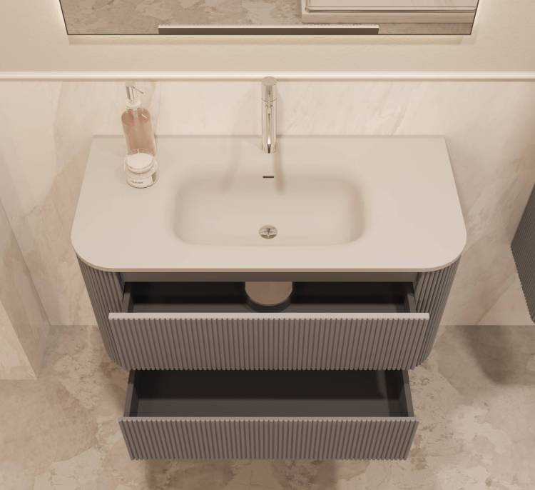 Тумба под раковину Vincea Alto 1000 VMC-4A100MLG подвесная, светло-серый матовый