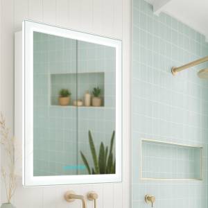 Зеркало-шкаф Alavann Rita 60 ALV0289003 с подсветкой, антизапотеватель, часы