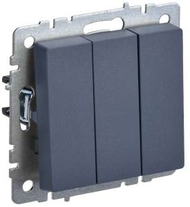 Выключатель 3-клавишный IEK Brite BR-V30-0-10-K35 маренго