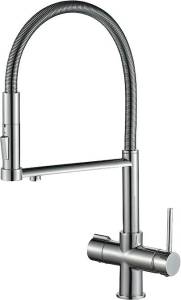 Смеситель для кухни ZorG Steel Hammer SH 2002 CR глянцевый с гибким изливом