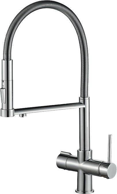 Смеситель для кухни ZorG Steel Hammer SH 2002 CR глянцевый с гибким изливом