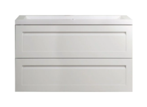 Тумба с раковиной Art&Max Platino AM-Platino-900-2C-SO-BL-Cer подвесная, белый глянец