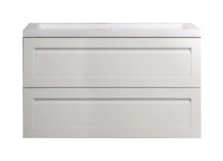 Тумба с раковиной Art&Max Platino AM-Platino-900-2C-SO-BL-Cer подвесная, белый глянец