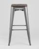 Стул барный Stool Group Tolix Wood YD-H765-W YG-15 серебристый матовый фото 4