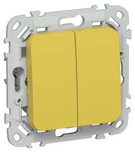 Выключатель жалюзи с блокировкой IEK Flite FI-V15-0-10-K44 желтый карри