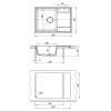 Кухонная мойка Lemark IMANDRA 640 9910021 врезная прямоугольная с крылом из кварцгранита грей фото 4