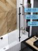 Шторка на ванну Watersense Nancy W00219 профиль черный матовый, стекло прозрачное, 100x140 фото 3